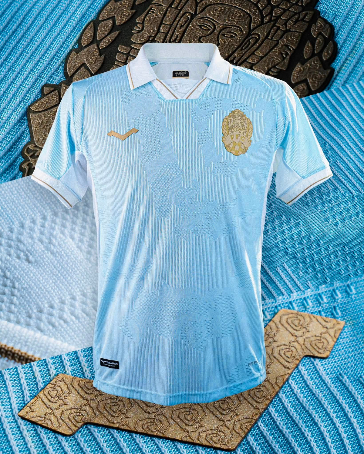 Maillot officiel du Cambodge 2026/2027 - Bleu ciel Gardien (Homme - Player)