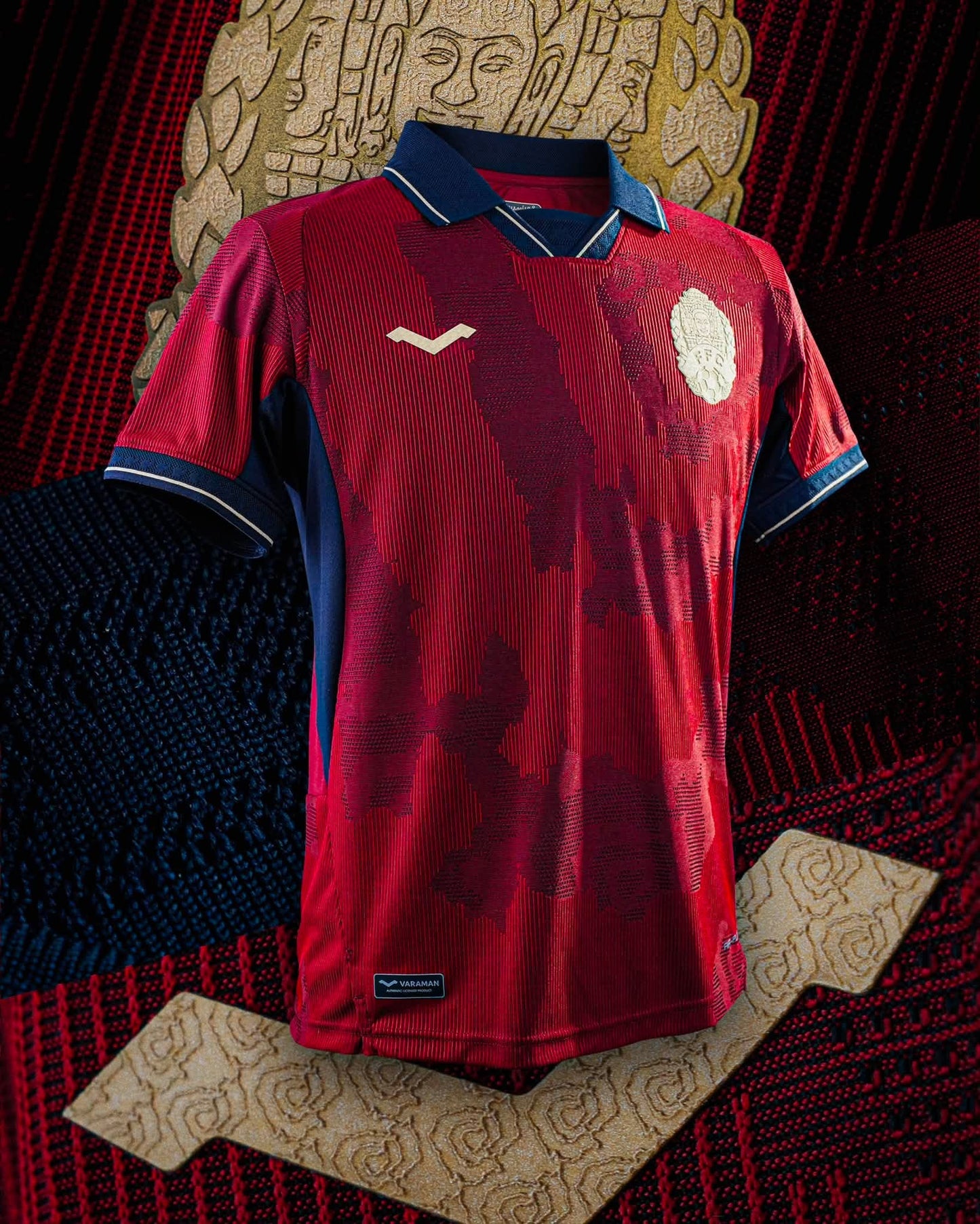Maillot officiel du Cambodge 2026/2027 - Rouge Extérieur (Homme - Player)